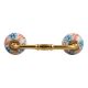 Orange Leaf Flower Ceramic Bridge Handle